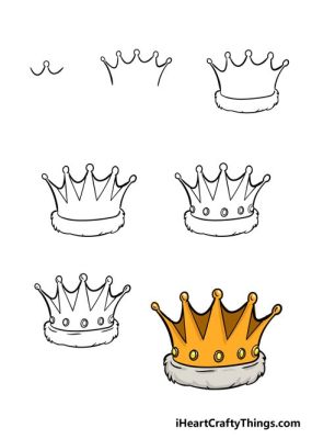 sketch how to draw a crown